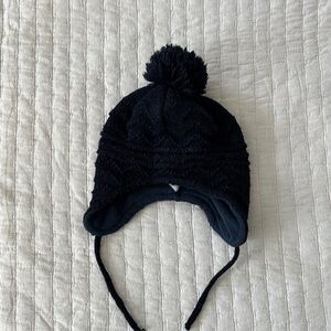Cozy Black Knit Pom-Pom Hat for Kids
